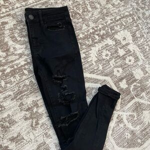 American Eagle Outfitters Black Distressed Women's Jeans